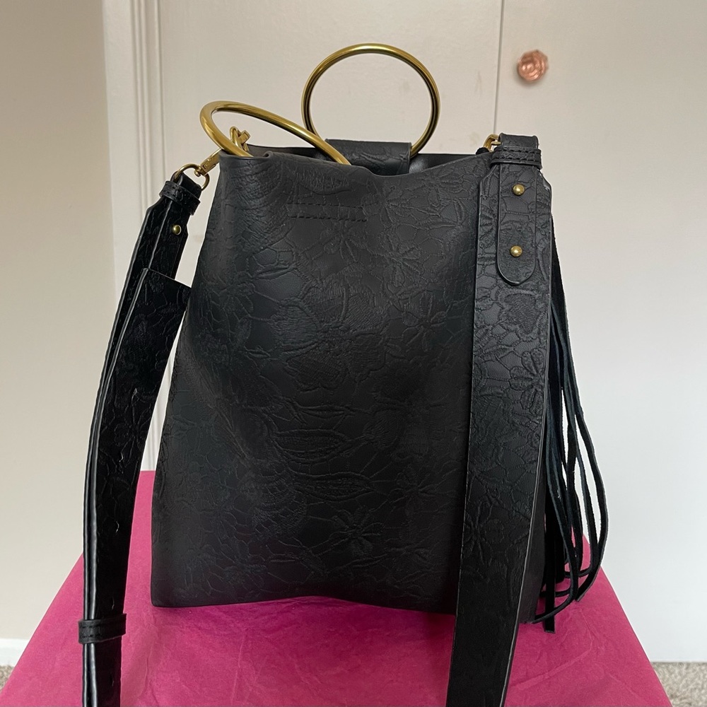 NWOT Anthropology Black Bucket Purse - Picture 6 of 8